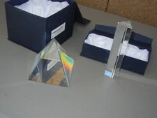 Set of 2 : AMLONG CRYSTALS Prisms in Original Boxes w/ Satin Lining - MINT!