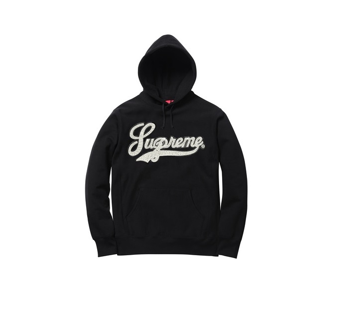 Supreme Studded Leather Script Hoodie, Box Logo CDG Men's Supreme Studded Leather Script Hoodie, Box Logo CDG Men's