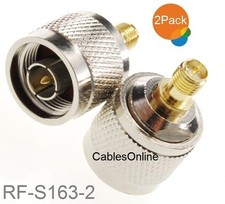 2-Pack N-Type Male to RP-SMA Reverse Polarity Female RF Adapters, RF-S163-2