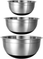 Buckingham 3pc Stainless Steel Mixing Bowls Set with Black Silicon Base