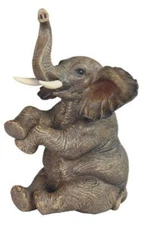 7.75" Realistic Cute Elephant Figurine Statue
