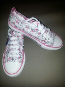 SNEAKERS SCARPE DONNA GINNASTICA TELA BASSE FANTASIA FIORELLINI ROSA | eBay