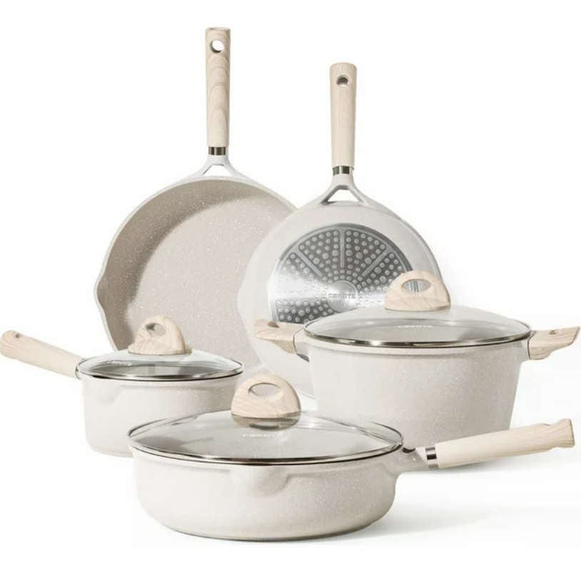 8 Pcs Nonstick Pots and Pans Set, Induction Kitchen Cookware Sets