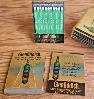 Scarce 1970s Glenfiddich Matchbook Vintage Matches Tavern Bar Single Malt 1 BOOK