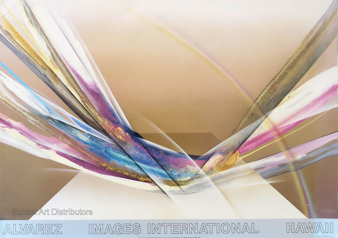 Elba Alvarez Images Hawaii Original 1984 Abstract Poster 26 x 36
