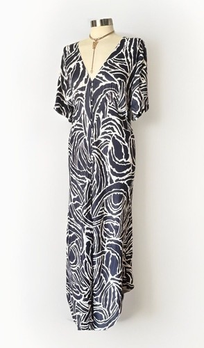 ANTHROPOLOGIE ~ Vestido Manga Corta Estampado Azul y Blanco ~ Talla 10 - Imagen 3 de 12
