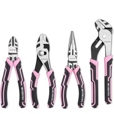 WORKPRO 4-Piece Pliers Set, Premium CR-V Construction Pliers Tool Sets Ergonomic