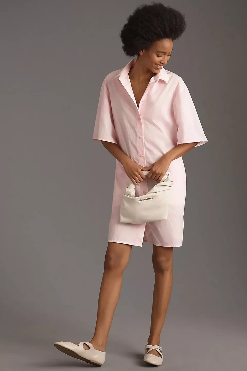 Marimekko Monoliitti Unikko 100% Cotton Poplin Dress Pink