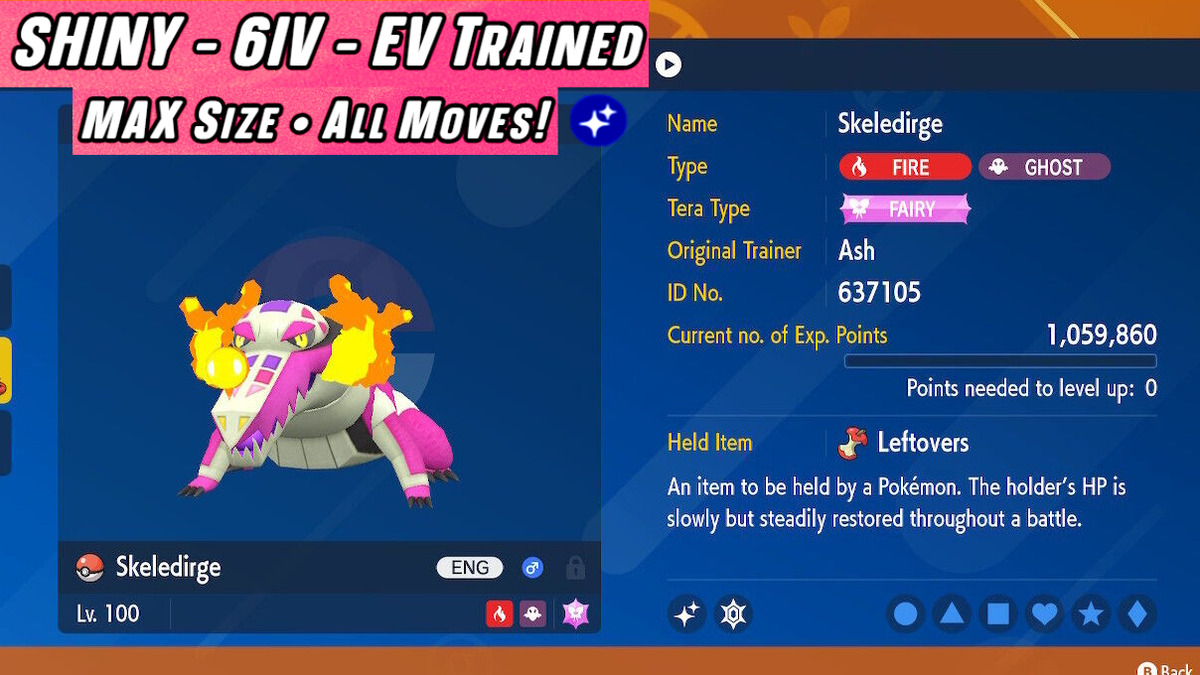 Pokemon Scarlet and Violet Shiny Scatterbug 6IV-EV Trained