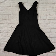 Vintage Alyn Paige womens mini dress sleeveless v neck 90s y2k black silver sz S