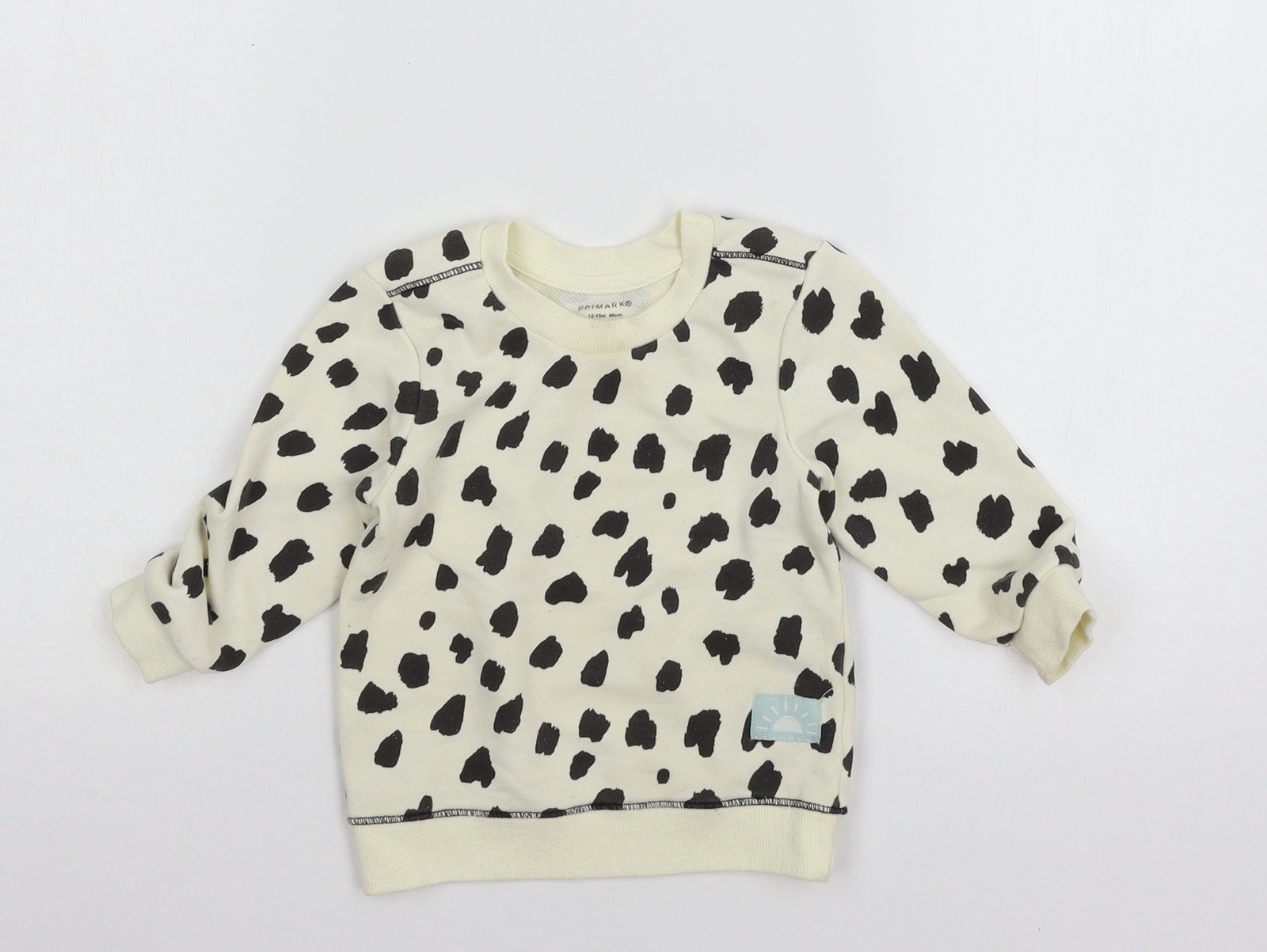 Primark Baby Ivory Animal Print Cotton Blend Jumper Size 12-18 Months Pullove