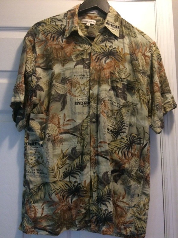 Pierre Cardin Hawaiian Shirt Size M S/S Pocket 