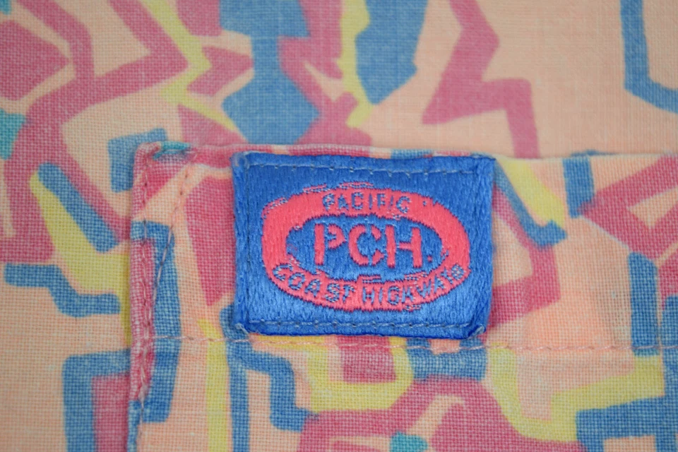 Camisa Hawaiana De Colección Talla S/M Años 80 Costa del Pacífico Carretera Rosa Psicodélico Surf Foto 4 de 4