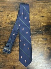 Brooks Brothers Christmas Blue Tie 100 Silk Men's Necktie 58"