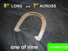 Horseshoe 8" x 7" Large Forged Steel about 2.5 lbs Pitching Horse shoe 1 of 9