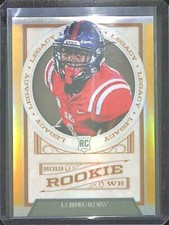 2019 Panini Legacy Football Gold Prizm Rookie #141 A.J. Brown No 8 of 25