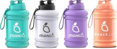 MANGO Trinkflasche 2,2 Liter BPA frei Sport Gym Workout Trinken mit Strohhalm
