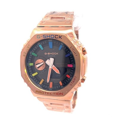 Casioak Shock Rose Gold Rainbow GA2100 Mod Watch Gift For Man Ship from USA