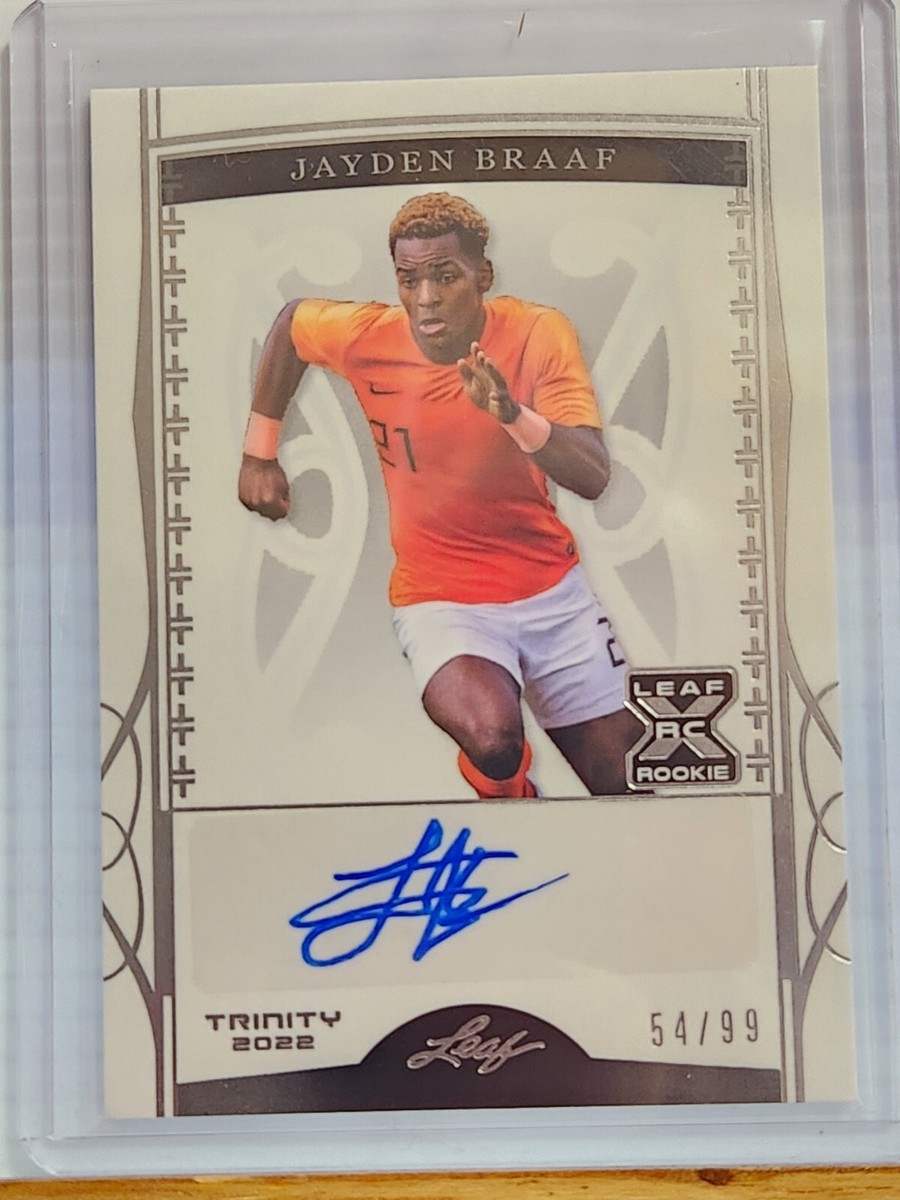 Jayden Braaf 2022 Leaf Trinity SILVER Auto card #'d 54/99 | eBay