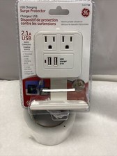 BRAND NEW  GE 2-Power Outlet and 2-Port USB Charging Surge Protector 2.1A Rapid