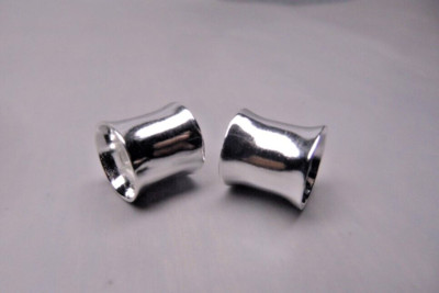 Sterling Silver 925 Earrings, Ear Tunnels and Plugs Gauge Double Flare