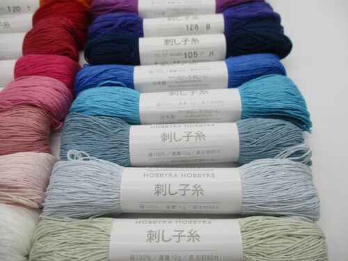 Japanese SASHIKO Embroidery Thread 30 Colors 85m Hobbyra Hobbyre - Picture 4 of 41