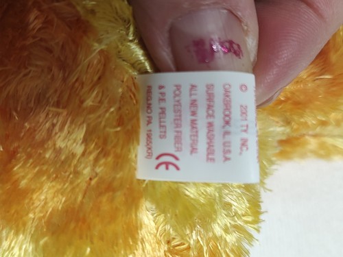 TY Beanie Babies CHICKIE the Baby Pollo Pulcino Peluche Pasqua 2001 Nuovo con etichette - Foto 15 di 22