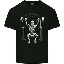 Camiseta de algodón ligero Eternal Gym culturismo fitness calavera para hombre