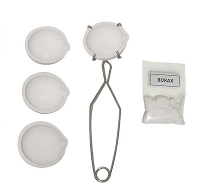 2.76'' 4PCS 150g Ceramic Crucible Bowl Dish Cup with Clip Tongs Handle 2A with...