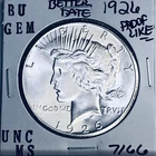1926 P BU GEM PEACE SILVER DOLLAR UNC MS+++ U.S. MINT RARE COIN 7166