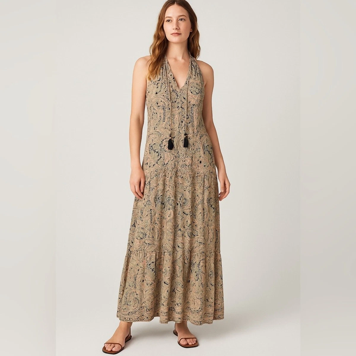 chinese dress ladies New Anthropologie Multi Color Paisley Print 