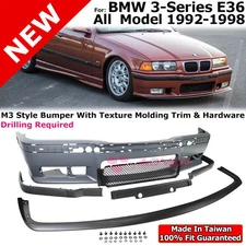 Front Bumper Cover Front Lip M3 Style For 92-98 BMW 3 Series E36 Lower Spoiler
