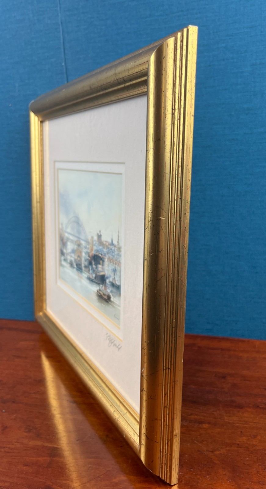Tom McDonald Newcastle Upon Tyne Tyne Bridge Signed Framed Print Quayside Art image 8