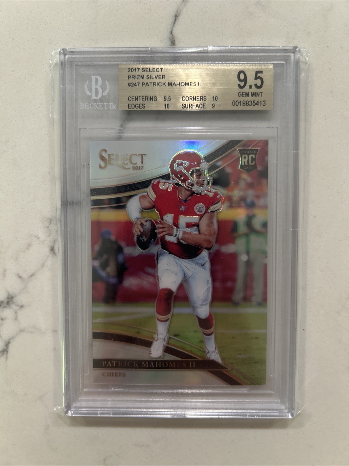 2017 Select PATRICK MAHOMES #247 Silver Prizm Field Level BGS 9.5 Gem Mint