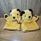 2 X Sooty and Sweep Glove Hand Puppets Soft Toy Plush Golden Bear