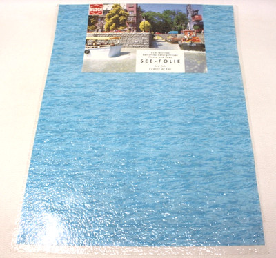 Busch H0 7180 Seefolie 45 x 35 cm inkl. blauem Untergrund (Papier) - 1:87 HO H0