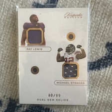 Ray Lewis/ Michael Strahan Game Used Keepsake