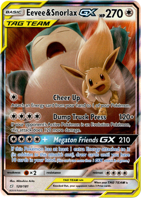 Eevee & Snorlax GX - 120/181 - Team Up - Holo | eBay