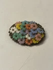 Early Miriam Haskell Vintage 1930's Celluloid Flower Brooch Metal Open Clasp