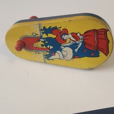 Kirchhof Life of the Party Vintage Tin Noisemaker Yellow Red Blue Clown