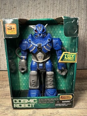 Cosmic Robot Brinquedo Robot Tecno Blue Battery Operated RARE!