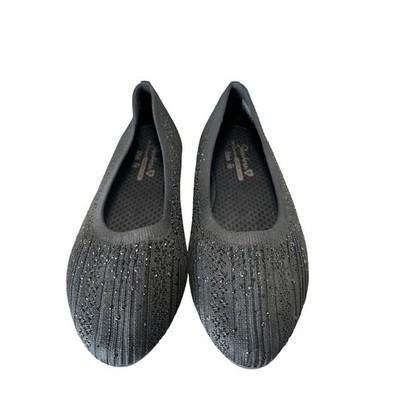 Skechers Cleo 2.0 Love Spell Black Rhinestone Ballet Flats Wide Fit 158765W 7.5