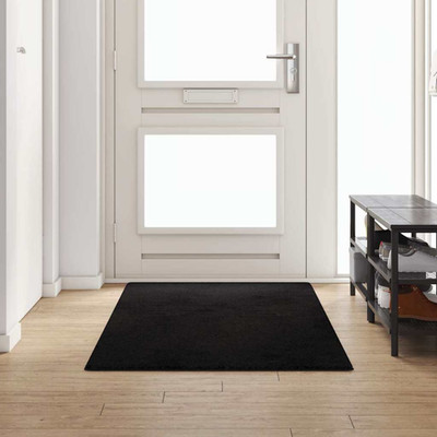 Teppichläufer Schwarz 100x250cm Polypropylen Rutschfest Gepolstert Flurläufer Warm