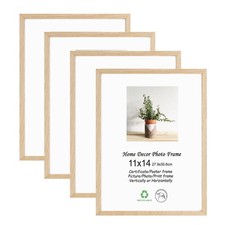 LYYYXGYP 11x14 Picture Frame Natural Oak Wood Poster Frame Set of 4 11 by 1...