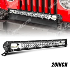 Front Bumper 20"Inch LED Light Bar Combo Offroad Driving For Jeep Wrangler JK JL
