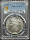 1887 MORGAN SILVER DOLLAR PCGS MS67+ BLAST WHITE CARTWHEEL MINT LUSTER 03XEGC26