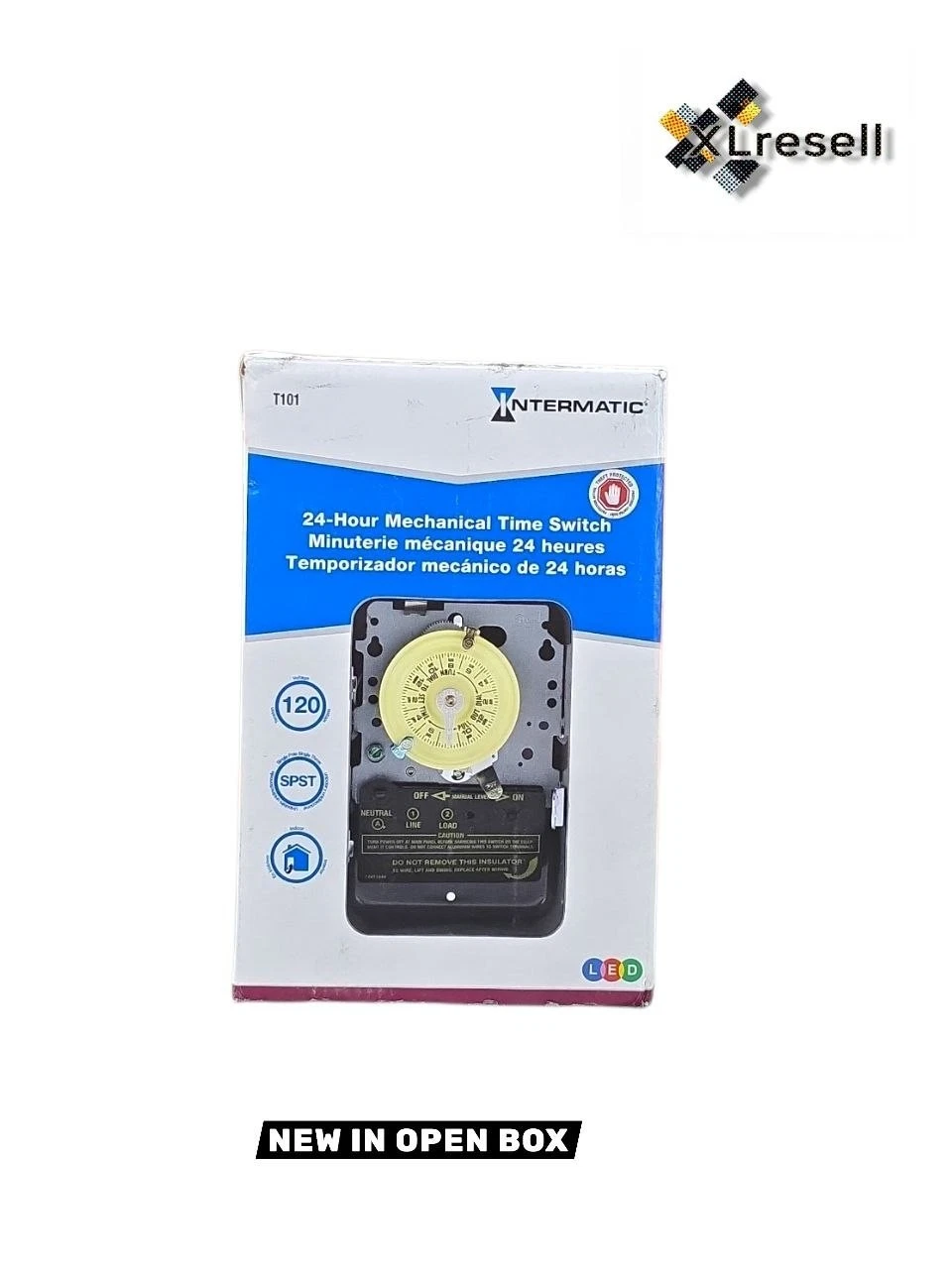 Intermatic T100 Series 40A 125V SPST 24-Hour Mechanical Time Switch Indoor Box