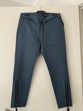 ISABEL MARANT linen and leather slim pants BRAND NEW sz 38