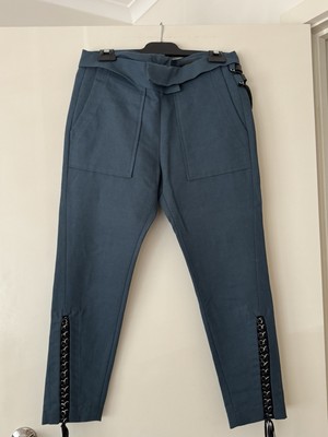 ISABEL MARANT linen and leather slim pants BRAND NEW sz 38