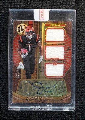 2021 Panini Gold Standard Jersey Triple 21/125 Ja'Marr Chase Rookie Auto RC v9t